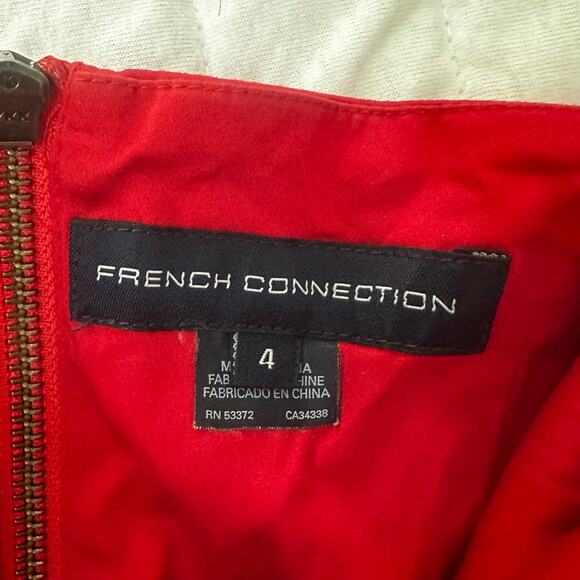 FRENCH CONNECTION Womens Dress 4 Red Blue Color Block Coquette Summer July 4 - Picture 6 of 11